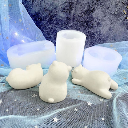 Epoxy Resin Handmade DIY Craft Clay Tools Soap Making Polar Bear Candle Mold 3D Art Wax Mold Silicone Mould