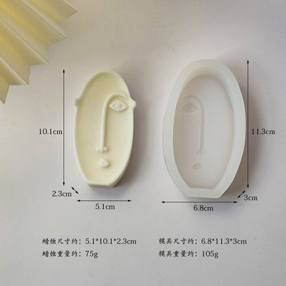 DIY Modern Creative Ceramic Human Face Expression Manual Candle Silicone Mold Aromatherapy Gypsum Decoration Resin Mold