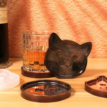 DIY Pet Coaster Silicone Molds Creative Cat Bones Pet Storage Coaster Epoxy Resin Mold Handmade Home Decor Candle Base Mould