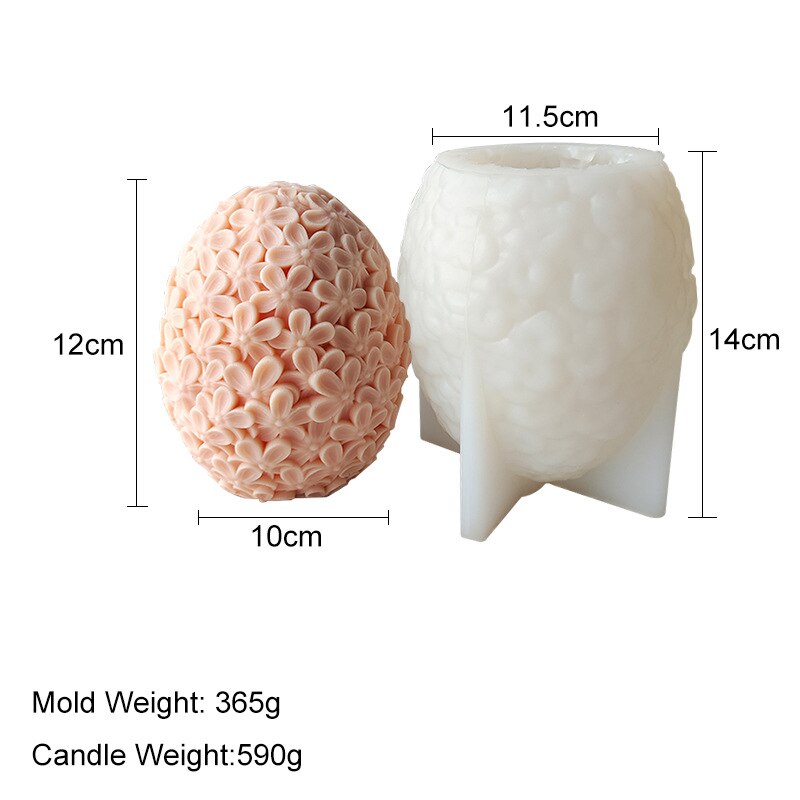 Flower Ball Egg Candle Mold 3D Handmade Decoration Gypsum Aromatherapy Soap Resin Silicone Mould